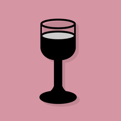 Wine glass icon or sign, vector