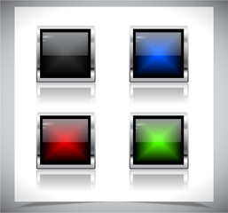 Metal web buttons. Vector eps10.