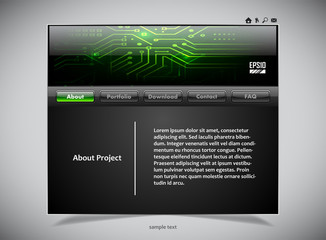 website template in black and green colors