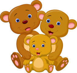 Bear family cartoon