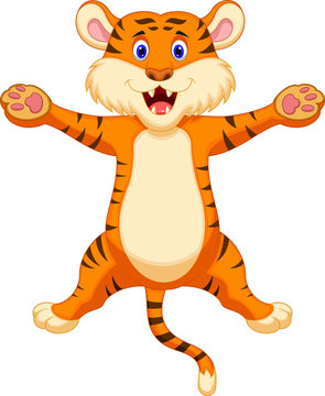 Happy tiger cartoon