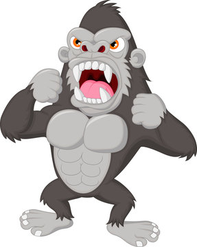 Angry gorilla cartoon character
