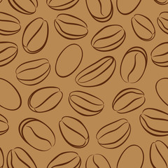 Coffee seamless pattern with coffee beans