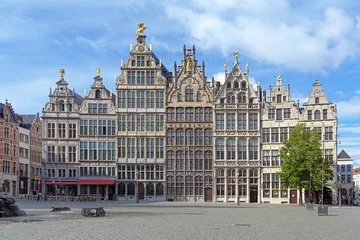 Poster Buildings of Guildes in Antwerp, Belgium © Mikhail Markovskiy