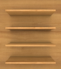 empty wooden bookshelf