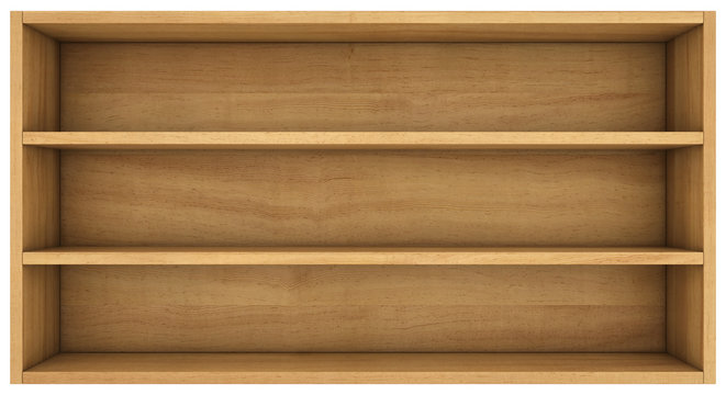 blank wooden bookshelf