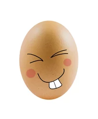 Keuken spatwand met foto  egg with face © rakT
