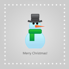 Christmas greeting card with a snowman