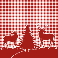 Waldweihnacht - Rentiere und Tannenbaum