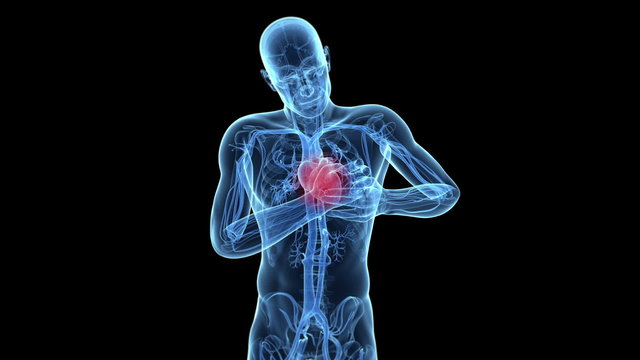 Male getting a heart attack
