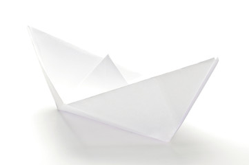 White origami ship