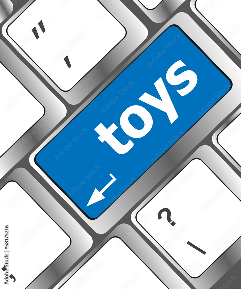 Poster toys word on computer keyboard pc key
