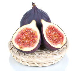 Ripe figs isolated on white