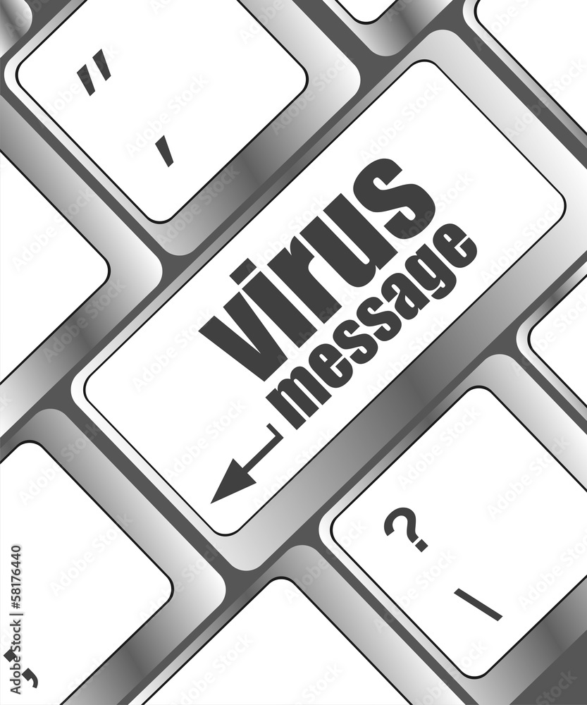 Aufkleber computer keyboard with virus message key