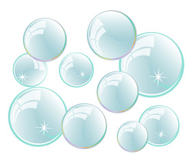 Abstract soap bubbles background design vector