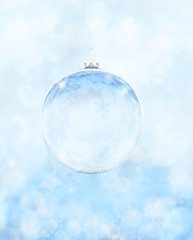 Obraz na płótnie Canvas glass christmas ball on holiday background