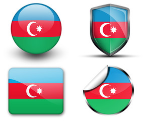 Fototapeta premium Azerbaijan flag icons