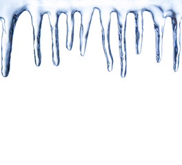 Icicles with snow