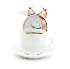 break for coffee isolated on white background