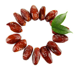 Dried dates isolated on white