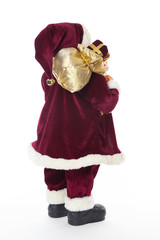Weihnachtsmann Nikolaus Santa mit Geschenken von hinten