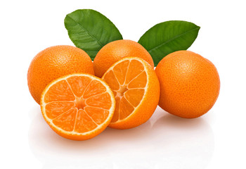 tangerines on a white background