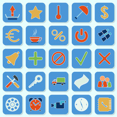 Flat web icons vector set