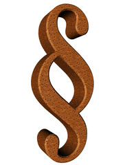 Paragraph sign symbol on white isolated background