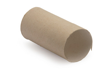 cardboard toilet paper empty isolated