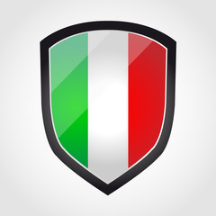 Fototapeta premium Shield with flag inside - Italy - vector