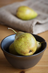 Fresh ripe pears on natural background.