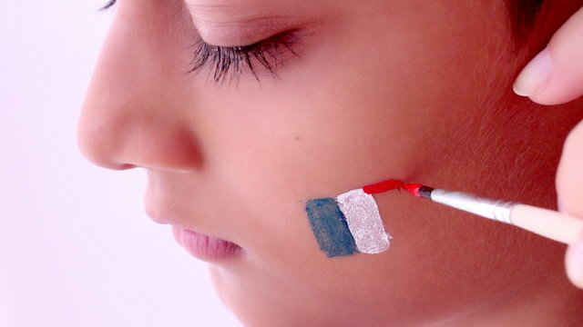 face painting flag of France