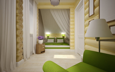 modern interior of wooden house