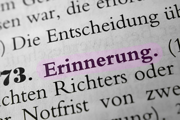 Erinnerung - Text