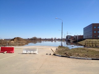 Fototapeta premium steet during spring flood in russia