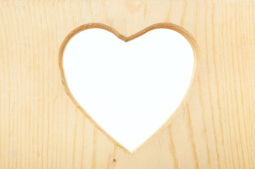 Wooden Heart Frame with Clipping Path