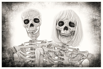 Skeleton Couple Portrait