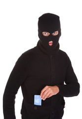 Burglar Holding Credit Card