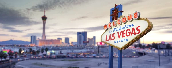 Stickers pour porte Las Vegas Bienvenue au panneau de Las Vegas