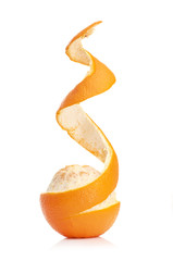 orange with peeled spiral skin - 58191066