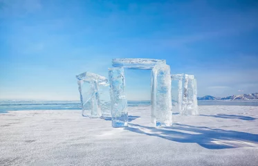 Peel and stick wall murals Arctic Icehange - stonehenge made from ice