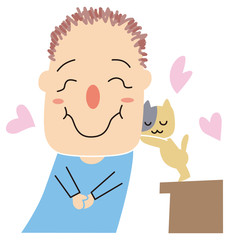 男性に甘える猫