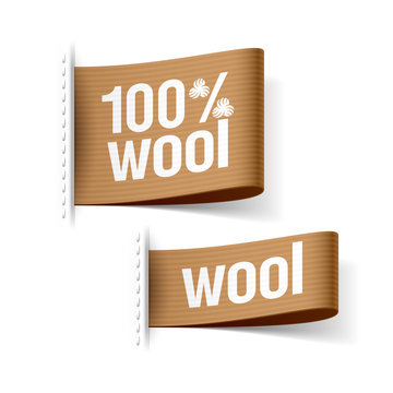 100% wool product clothing labels