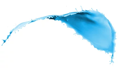 Crédence de cuisine en verre imprimé Cristaux éclaboussure de peinture bleue
