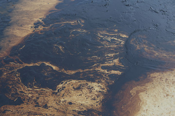 Gulf oil spill is shown on a beach