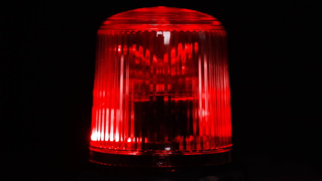 Red emergency light flashing