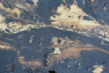 Gulf oil spill is shown on a beach