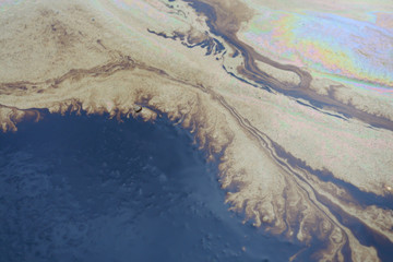 Gulf oil spill is shown on a beach