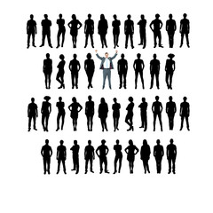 Vector business silhouette, white background