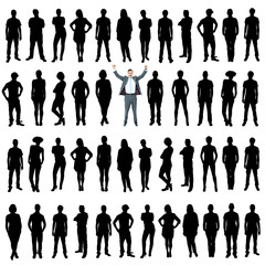 Business people silhouettes, unique concept